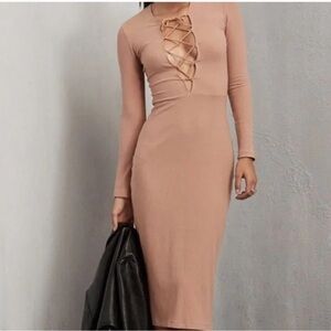 Reformation Lace up Midi dress